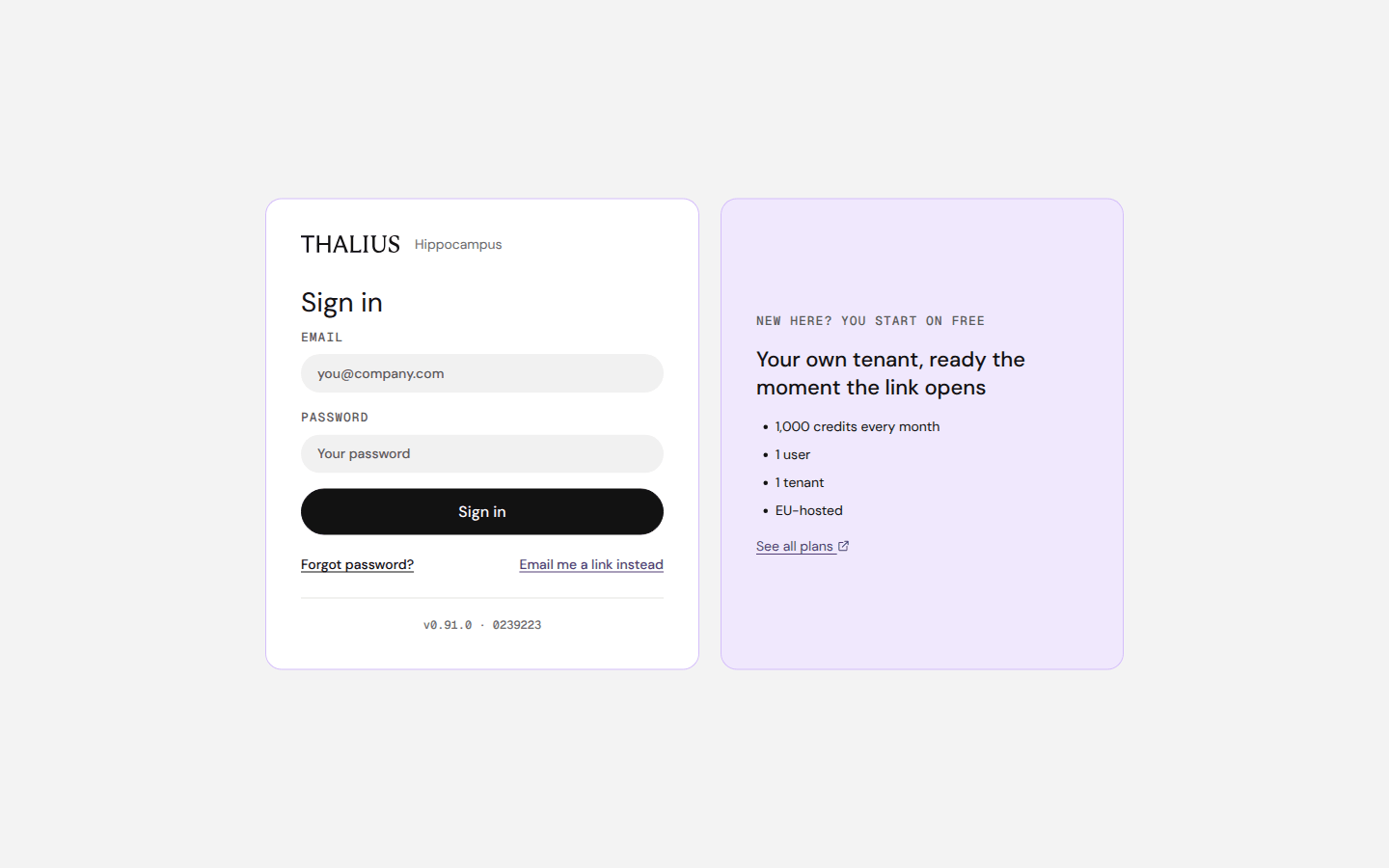 Sign in with a password