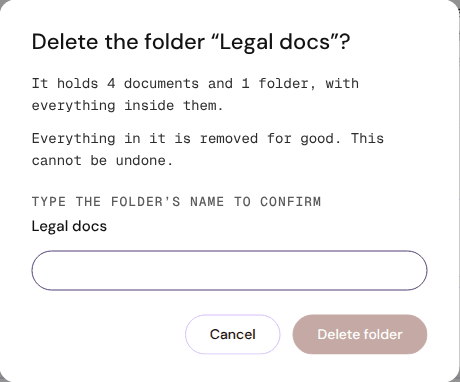 Delete folder