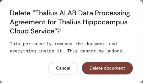 Delete document