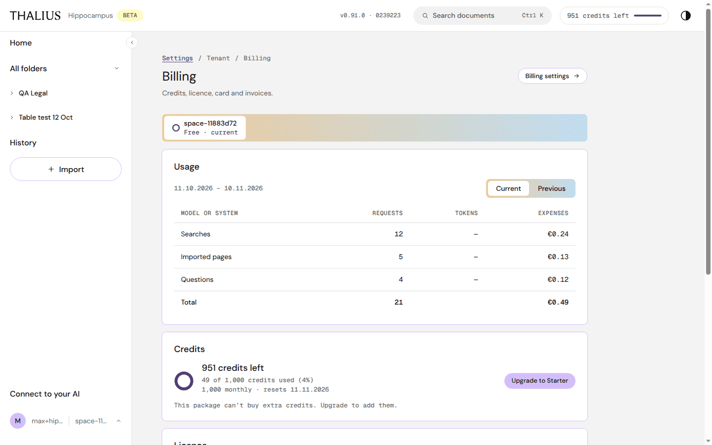 Billing on Free